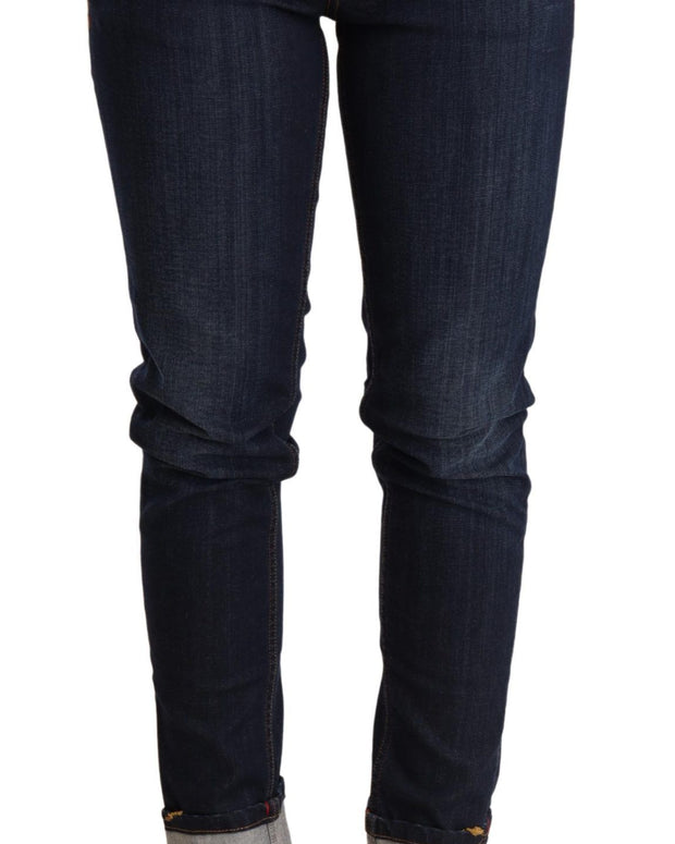 Blue Washed Low Waist Skinny Denim Trouser