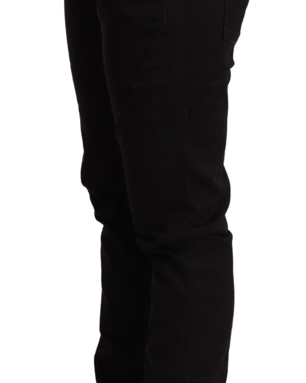 Black Low Waist Skinny Denim Jeans Trouser