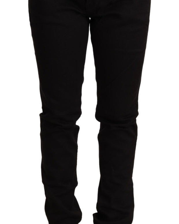 Black Low Waist Skinny Denim Jeans Trouser