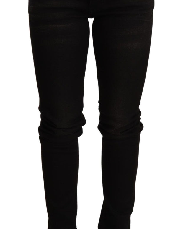 Black Low Waist Skinny Denim Trouser