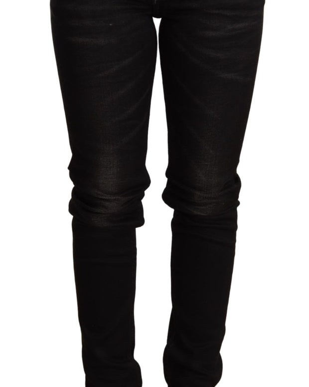 Black Low Waist Skinny Denim Trouser