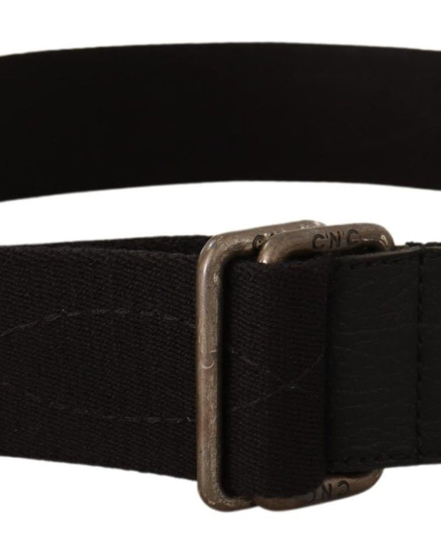 Elegant Cotton-Leather Blend Fashion Belt