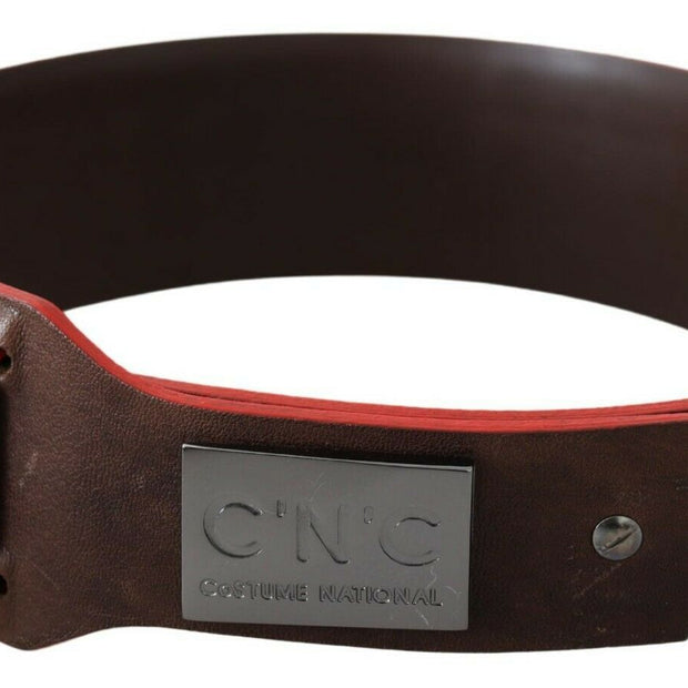 Elegant Dark Brown Leather Fashion Belt