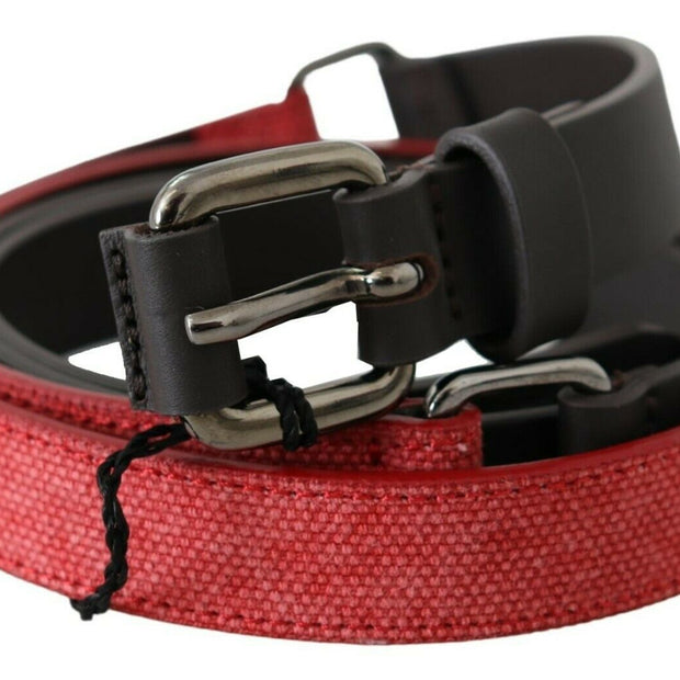 Elegant Red Brown Leather Fashion Belt