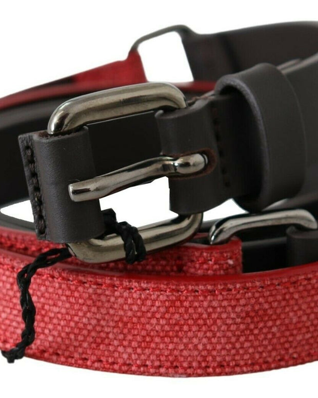 Elegant Red Brown Leather Fashion Belt