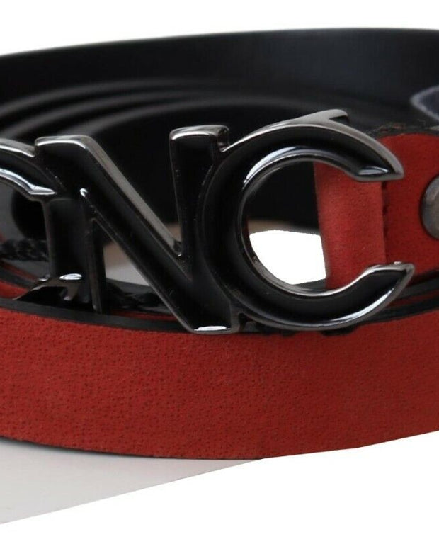 Elegant Blood Red Leather Belt
