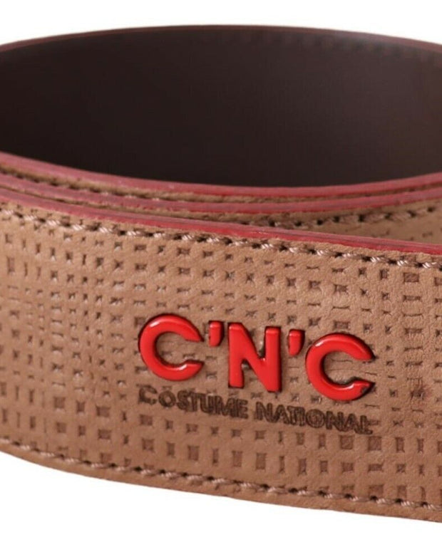 Elegant Beige Leather Fashion Belt