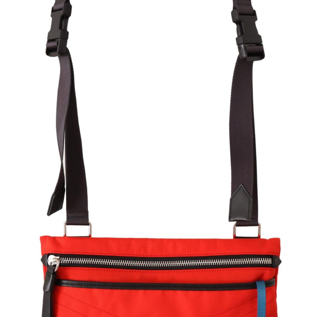 Chic Red and Black Downtown Crossbody Bag