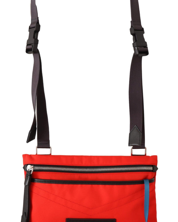 Chic Red and Black Downtown Crossbody Bag