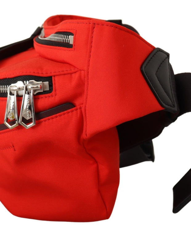 Elegant Large Bum Belt Bag in Red and Black