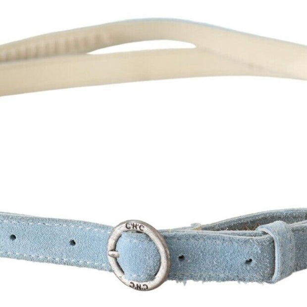 Chic Sky Blue Leather Belt - Buckle Up in Style