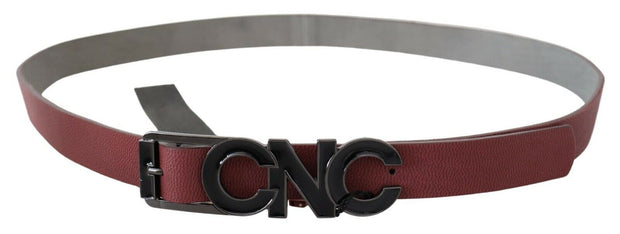 Elegant Maroon Leather Fashion Belt