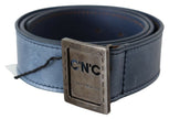 Elegant Blue Leather Fashion Belt