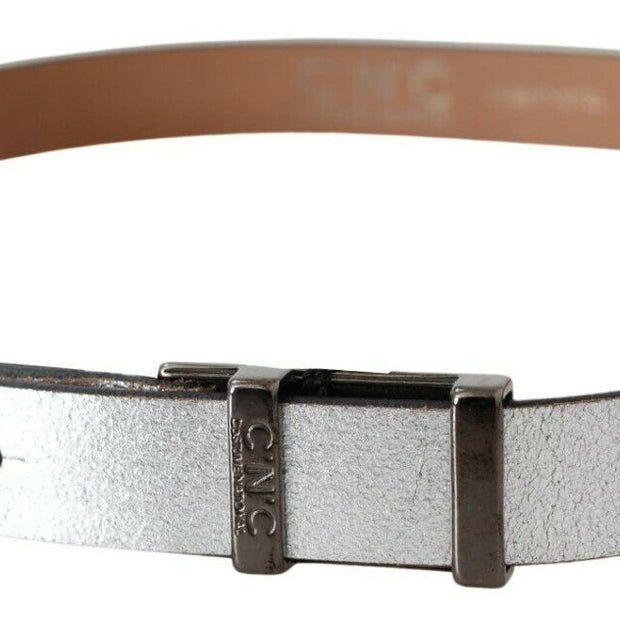 Elegant Silver Leather Fashion Belt