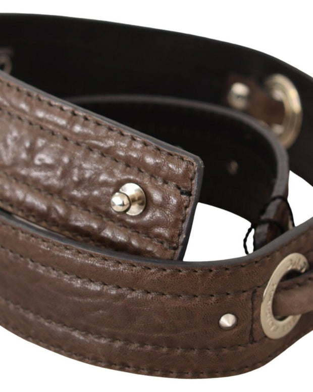 Elegant Brown Leather Fashion Belt