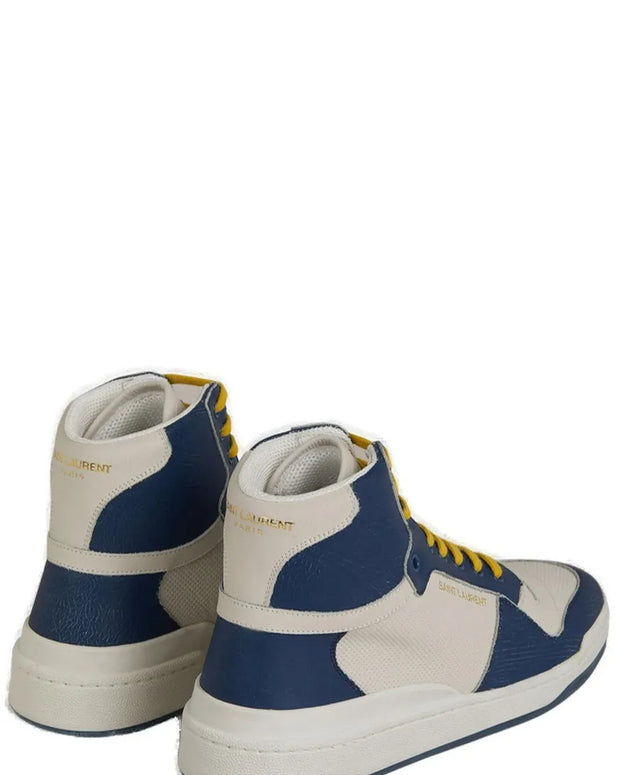 Elevate Your Style with Mid-Top Blue Luxury Sneakers
