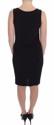 Elegant Black Sheath Jersey Knee-Length Dress