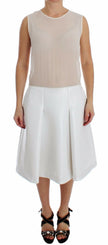 Elegant White Silk-Wool Blend Tank Dress