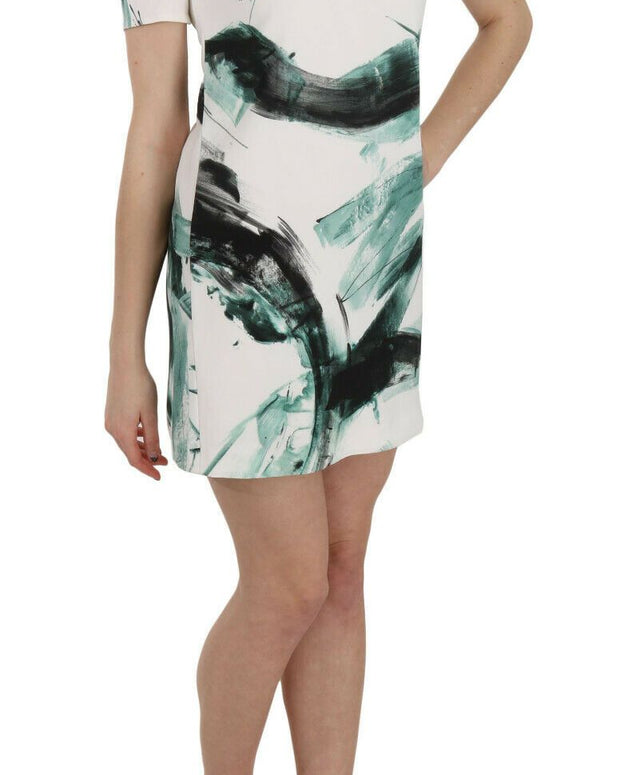White Black Blue Shift Short Mini Dress
