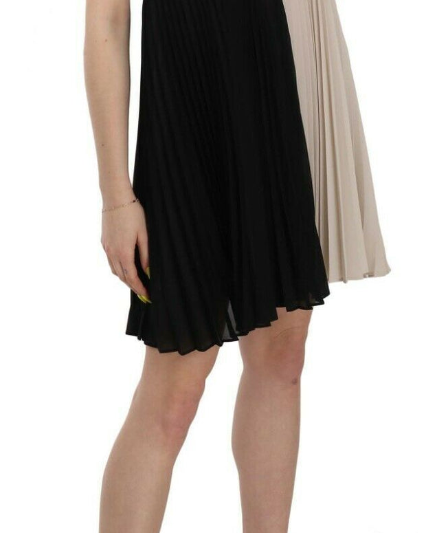 Black and White Mini Sleeve less A-line Princess Dress