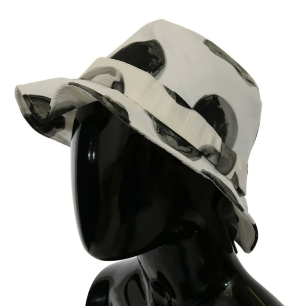 Polka Dot Cotton Bucket Hat - White & Black