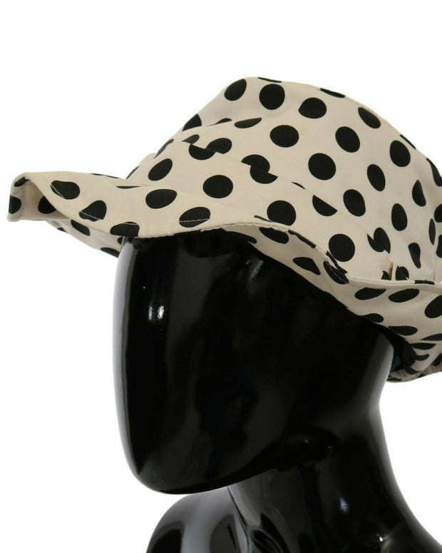White 100% Cotton Polka Dot Design Trilby Hat