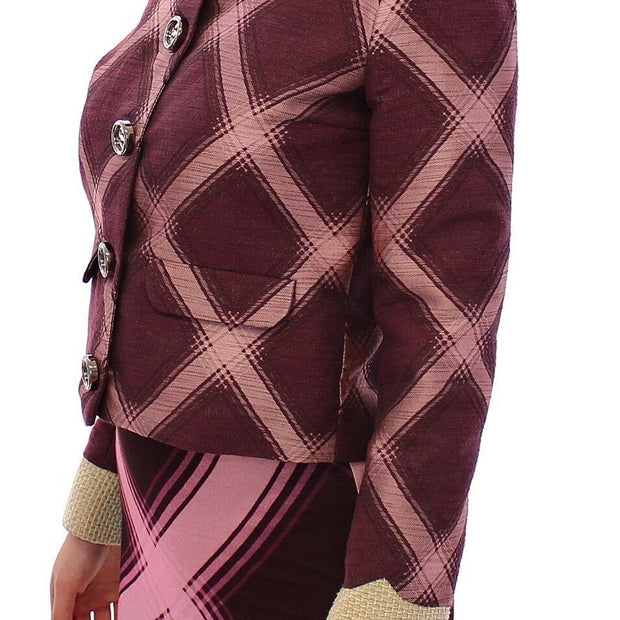 Elegant Multicolor Check Print Jacket