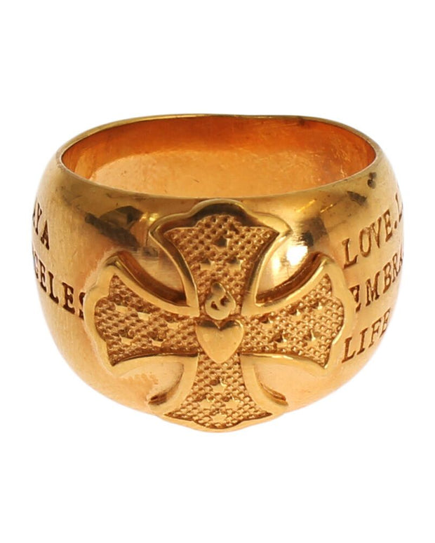 Glamorous Gold-Plated Sterling Silver Ring