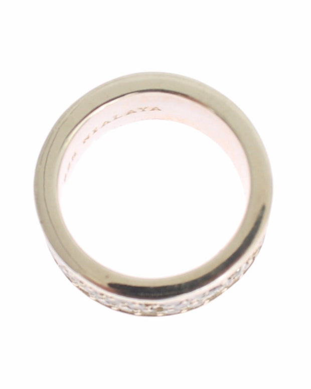 Glamorous Silver CZ Crystal Embellished Ring