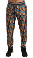 Multicolor Patterned Joggers Silk Pants