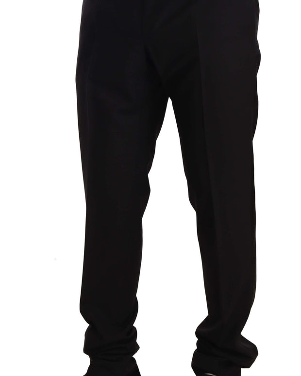Black Wool Formal Tuxedo Trouser Pants