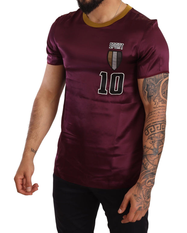 Purple Sport 10 Embroidery Crewneck T-shirt