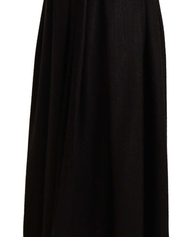 Black Wool High Waist Maxi PIECE Skirt