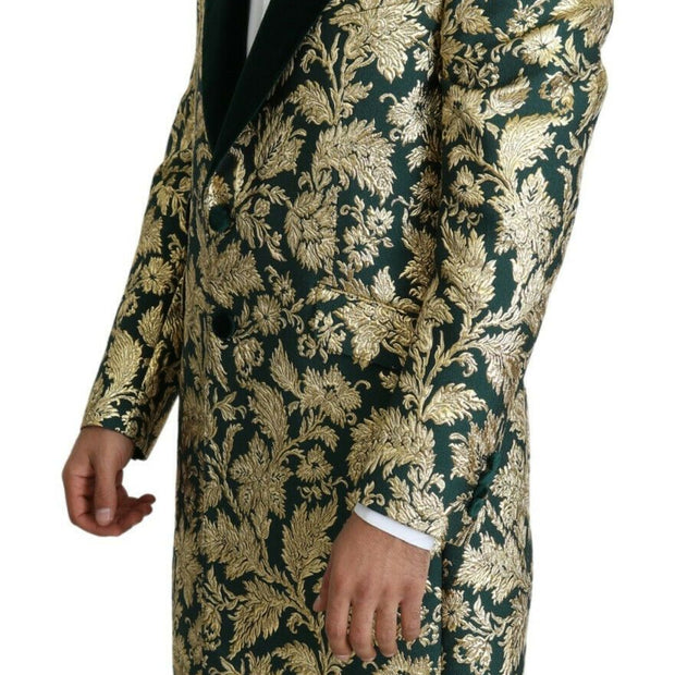 Elegant Gold Green Jacquard Sicilia Jacket