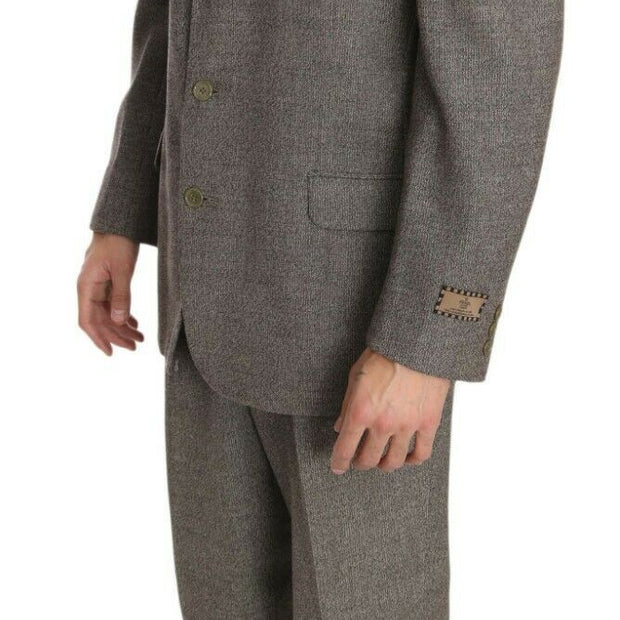 Elegant Light Brown Wool Men's Suit