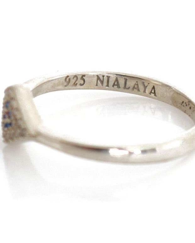Elegant Silver CZ Crystal Encrusted Ring