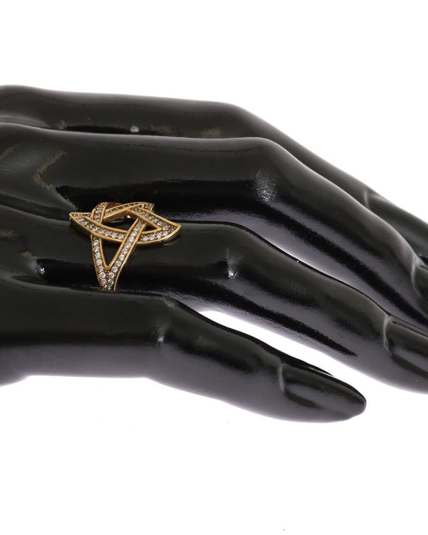 Elegant Gold CZ Crystal Embellished Ring