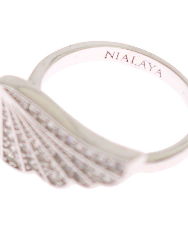 Elegant Sterling Silver CZ Crystal Ring