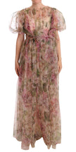 Multicolor Floral Print Long Maxi Gown Dress