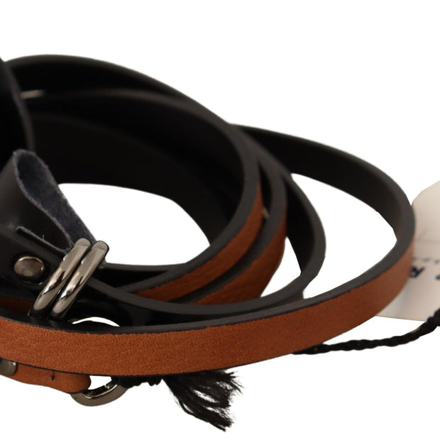 Elegant Brown Leather Fashion Belt