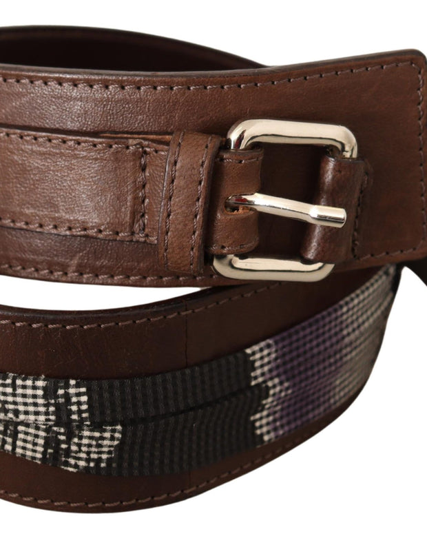 Elegant Brown Leather Fashion Belt