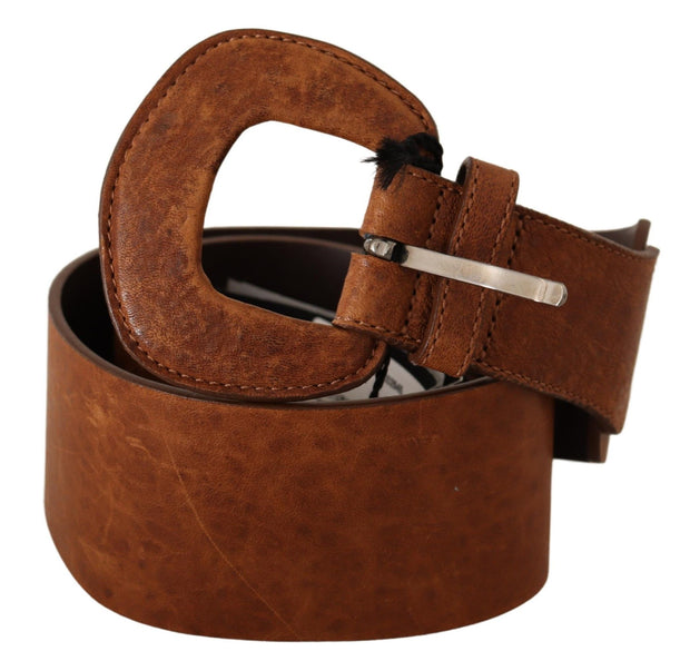 Elegant Brown Leather Fashion Belt