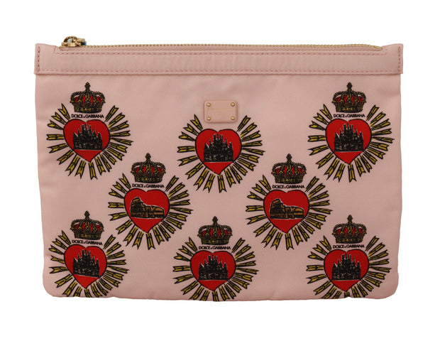 Clutch Pink D&G Logo Devotion Heart Toiletry Pouch Wallet