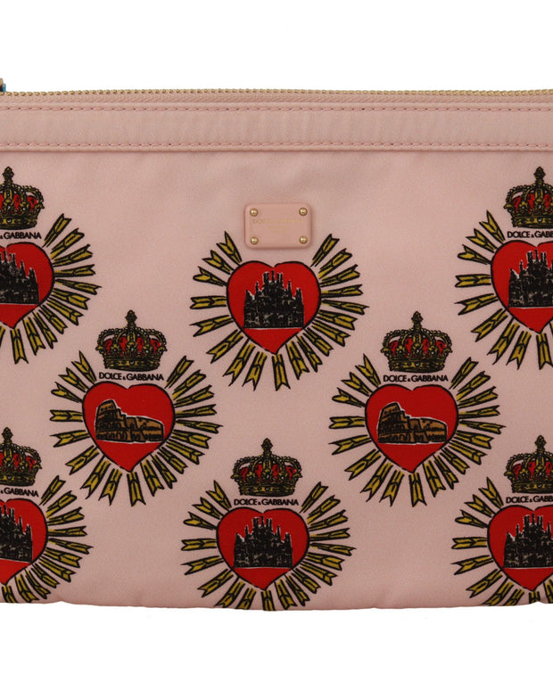 Clutch Pink D&G Logo Devotion Heart Toiletry Pouch Wallet