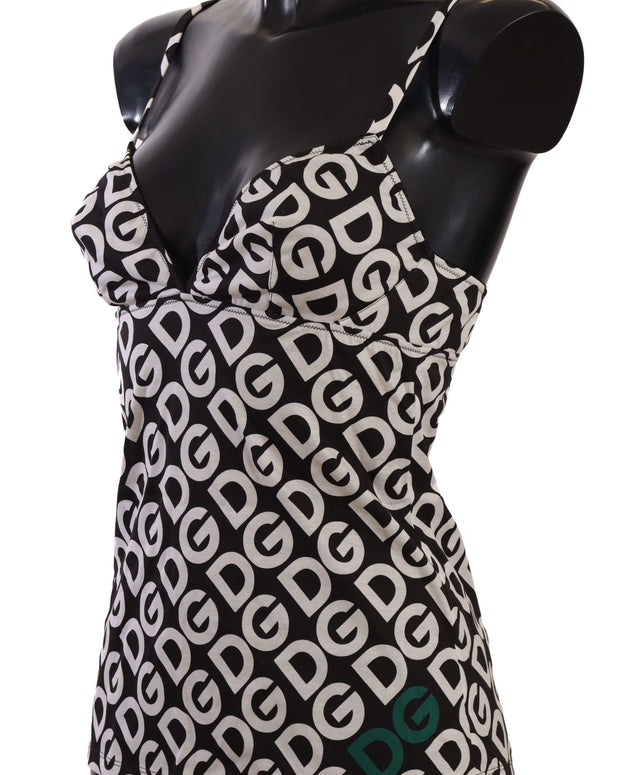 Black White Logo Print Camisole Top Underwear