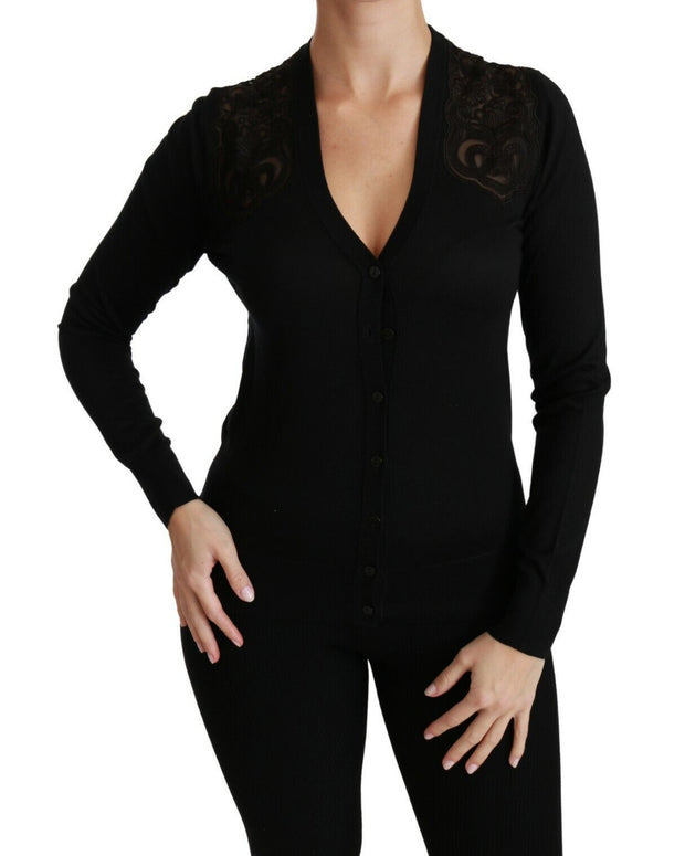 Black Lace Sweater Cardigan Sweater