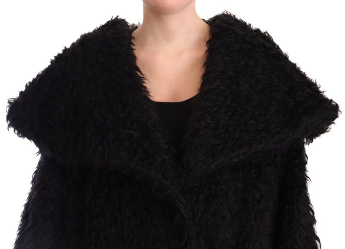 Sleek Runway Fur Cape Trench Jacket