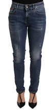 Blue Wash Skinny Denim Cotton Stretch Jeans