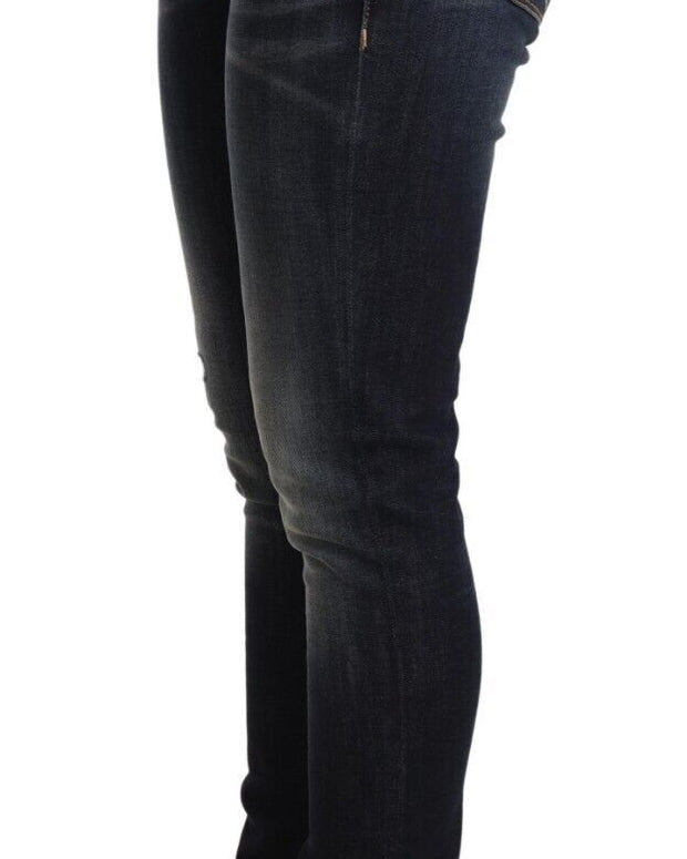 Blue Wash Slim Skinny Denim Cotton Stretch Jeans