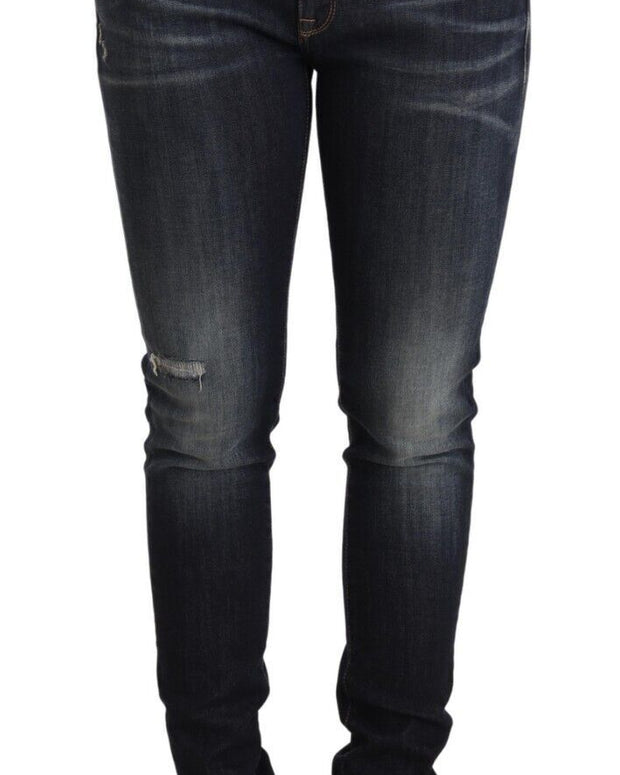 Blue Wash Slim Skinny Denim Cotton Stretch Jeans